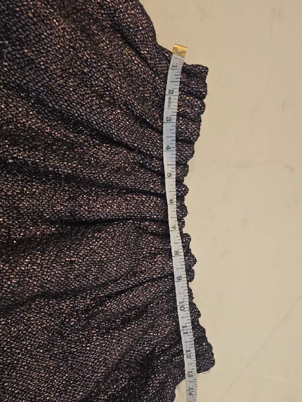 Metallic Black & Gold A-Line Skirt - Picture 6 of 8